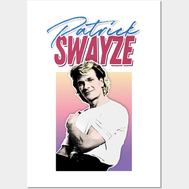 Patrick Swayze - Retro 90s Styled Fanart Design Wall Art by DankFutura